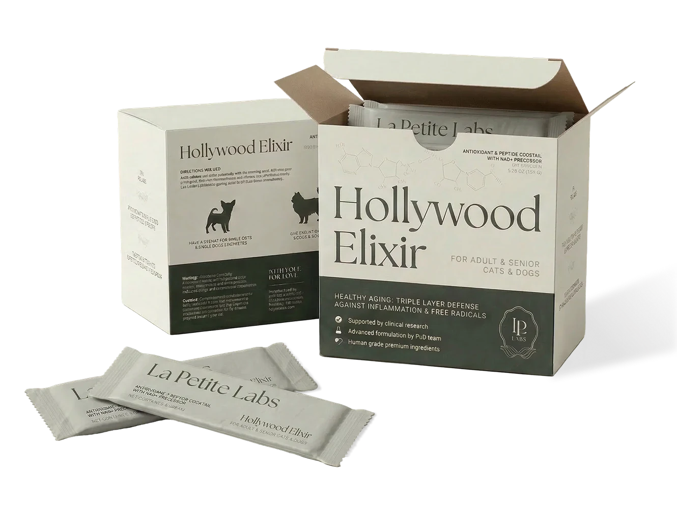 Hollywood Elixir carton and sachets