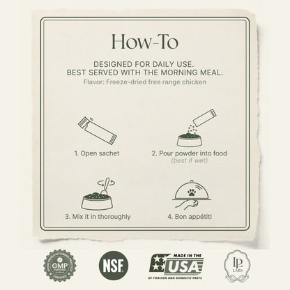 how to use pet dietary supplement powder form illustration with instructions