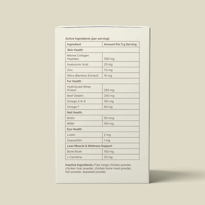 supplement label of pet gala clearly listing all ingredients active and inactive